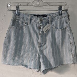 Hollister Blue Striped Jean Shorts